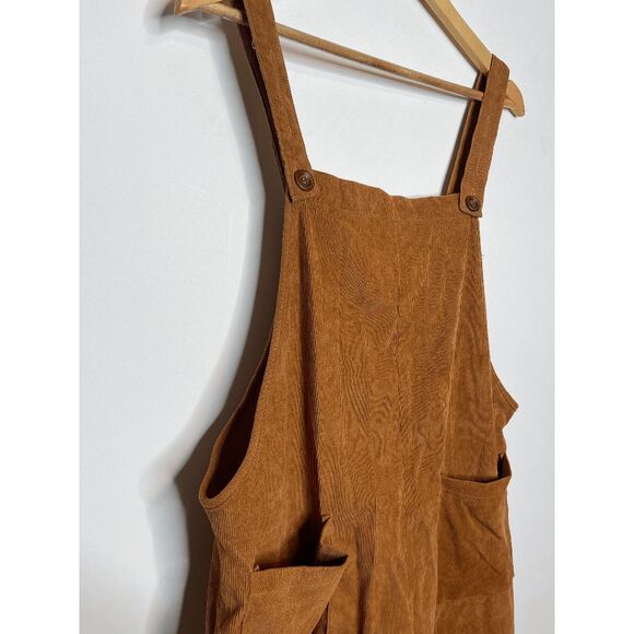Brown‎ Corduroy Jumpsuit Overalls Size Large - Picture 5 of 5